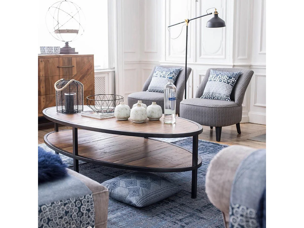 Table basse ovale Bois Marron - Empreintes Interior's