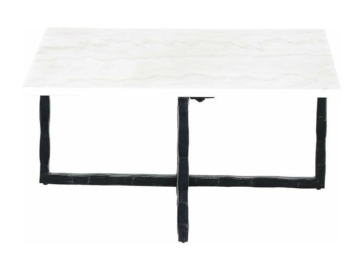 Bout de canapé rectangulaire plateau marbre Marbre Blanc - Minéral Interior's