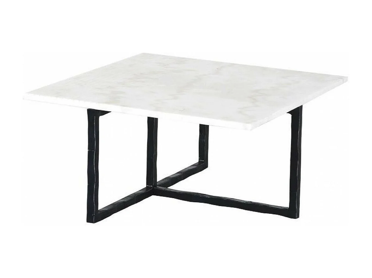 Bout de canapé rectangulaire plateau marbre Marbre Blanc - Minéral Interior's