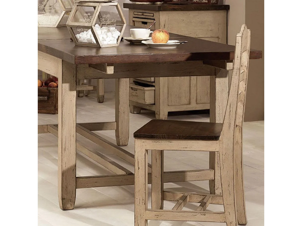 Table rectangulaire extensible Bois Beige - Brocante Interior's