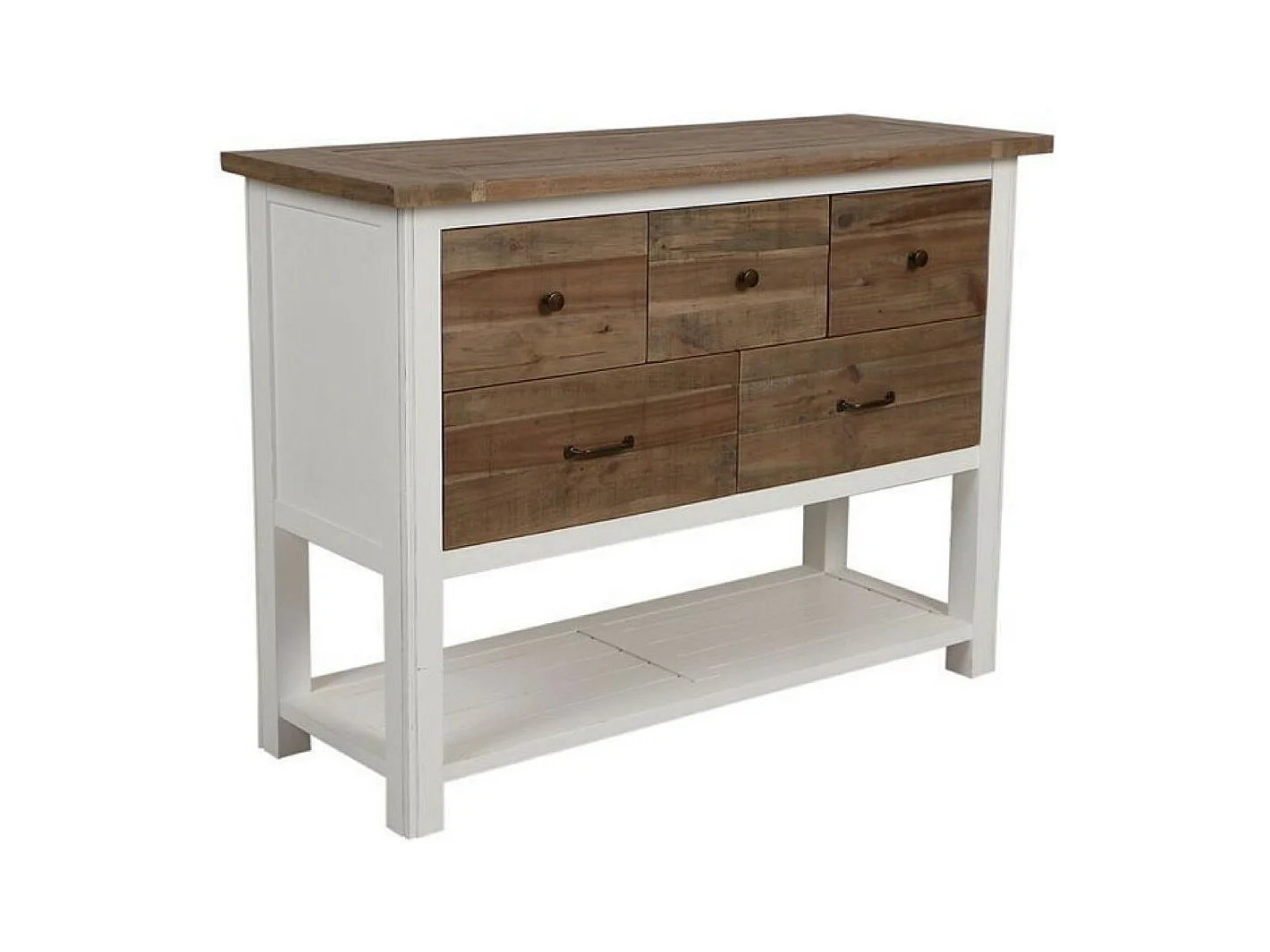Commode 5 tiroirs Bois Blanc - Rivages Interior's