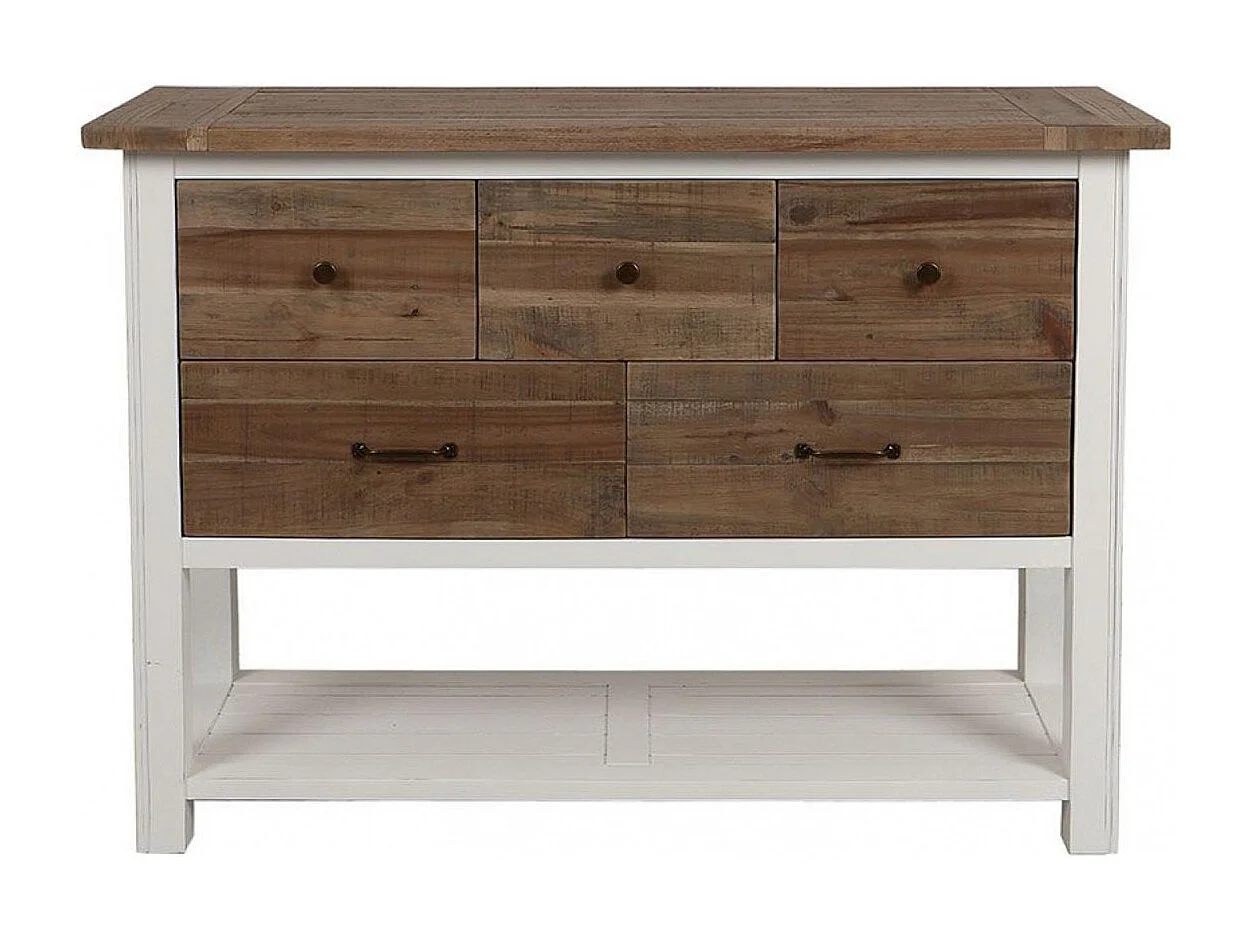 Commode 5 tiroirs MDF Blanc - Rivages Interior's