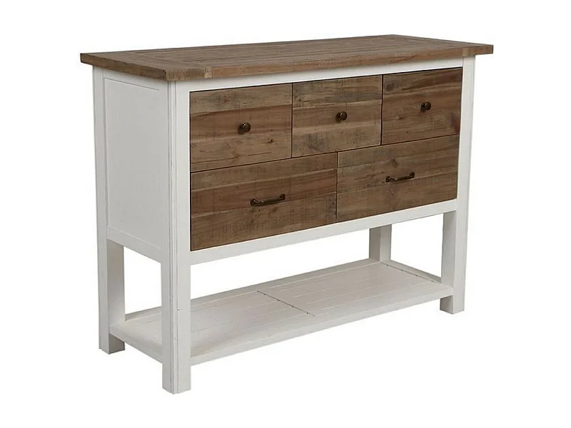 Commode 5 tiroirs MDF Blanc - Rivages Interior's