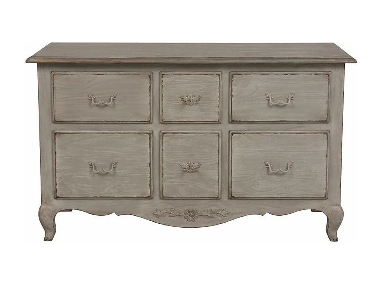 Commode 6 tiroirs Bois Gris - Château Interior's