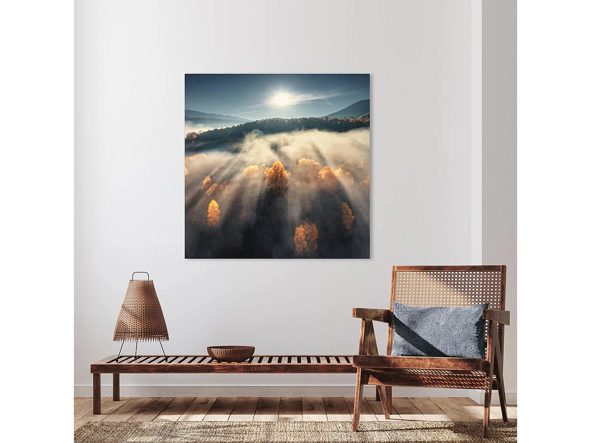 Tableau sur toile paysage coloré 90x90 cm