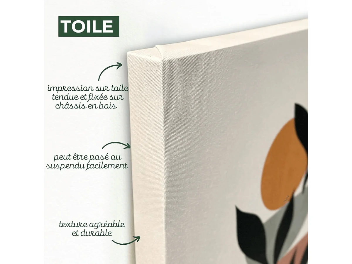 Tableau sur toile paysage coloré 90x90 cm