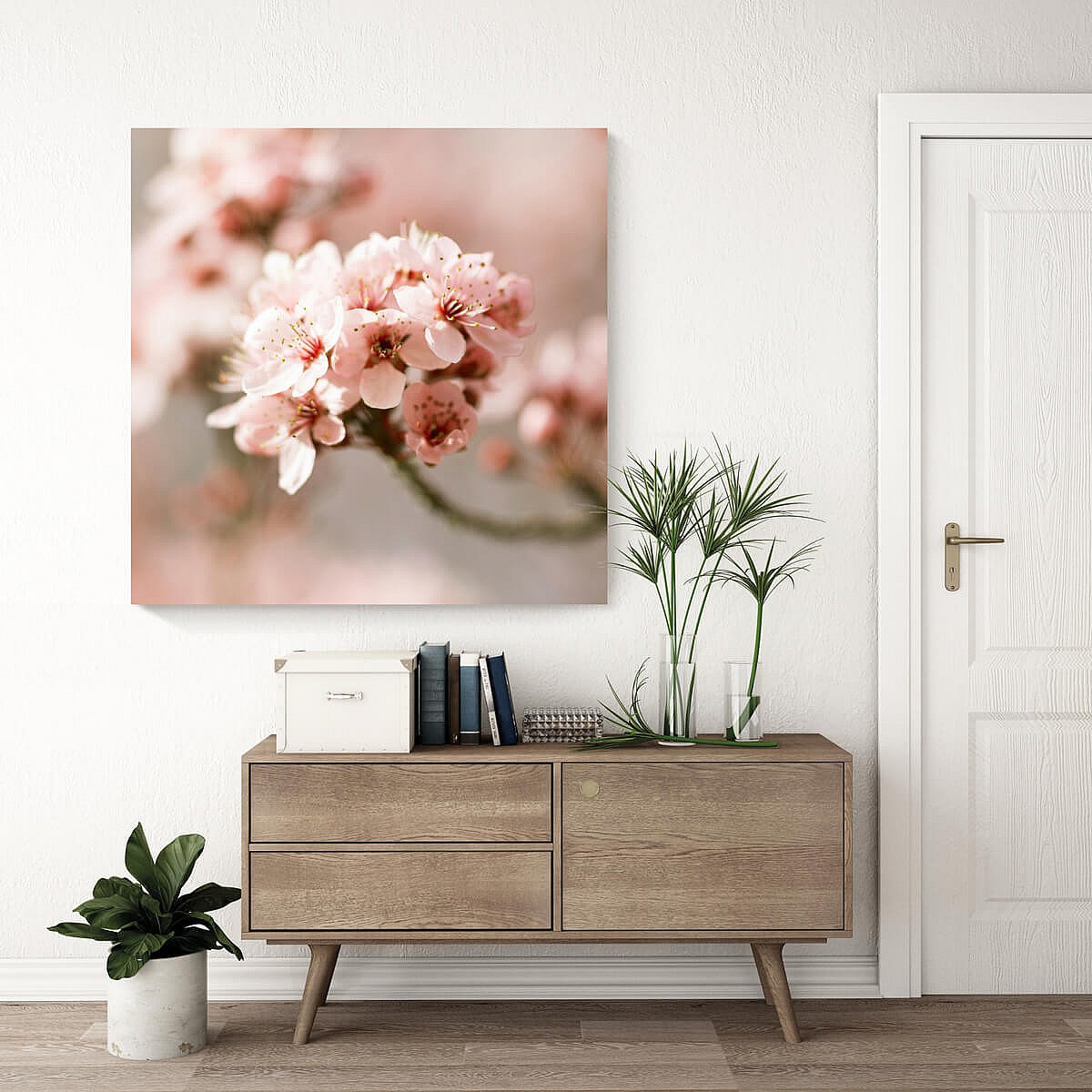 Tableau gerberas sur fond noir - 100 x 50 cm