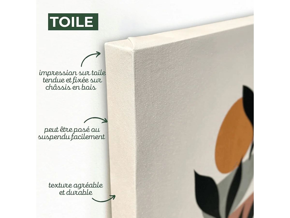 Tableau sur toile sandy beach vent 45x45 cm