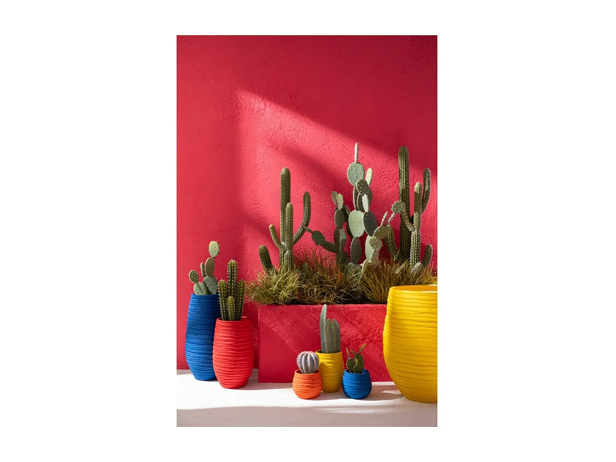 Macetero de cerámica azul 28*25*55 cm