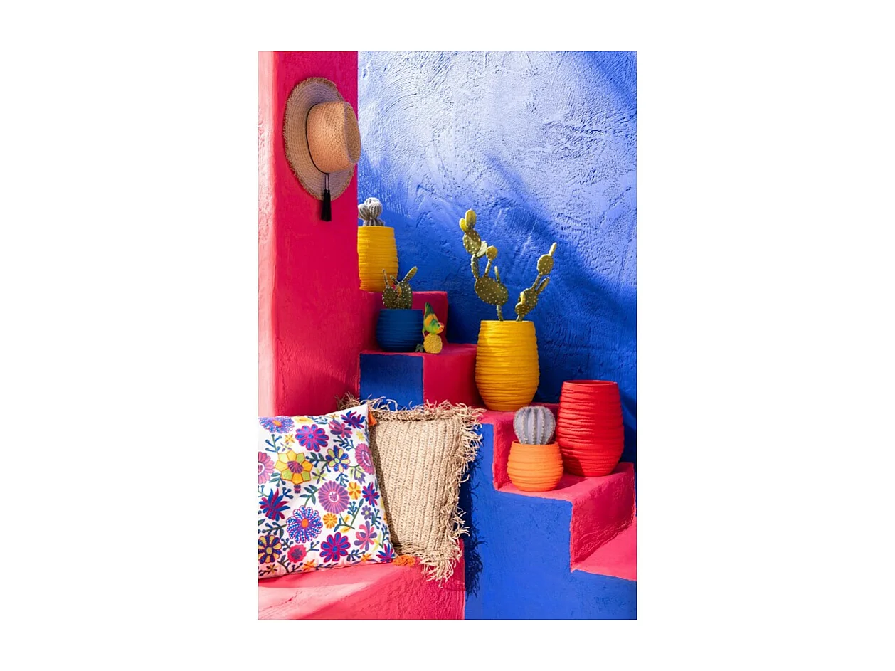 Blauwe keramische bloempot 19*17*23 cm