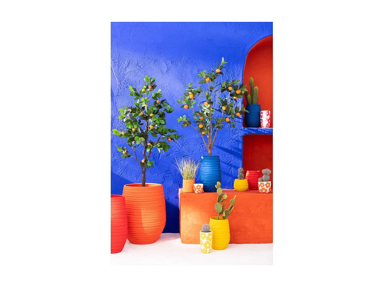 Rode keramische bloempot 28*25*55 cm