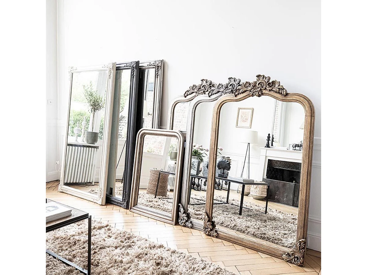 Grand miroir rectangulaire Bois Argent - Les Miroirs D'Interior'S Interior's