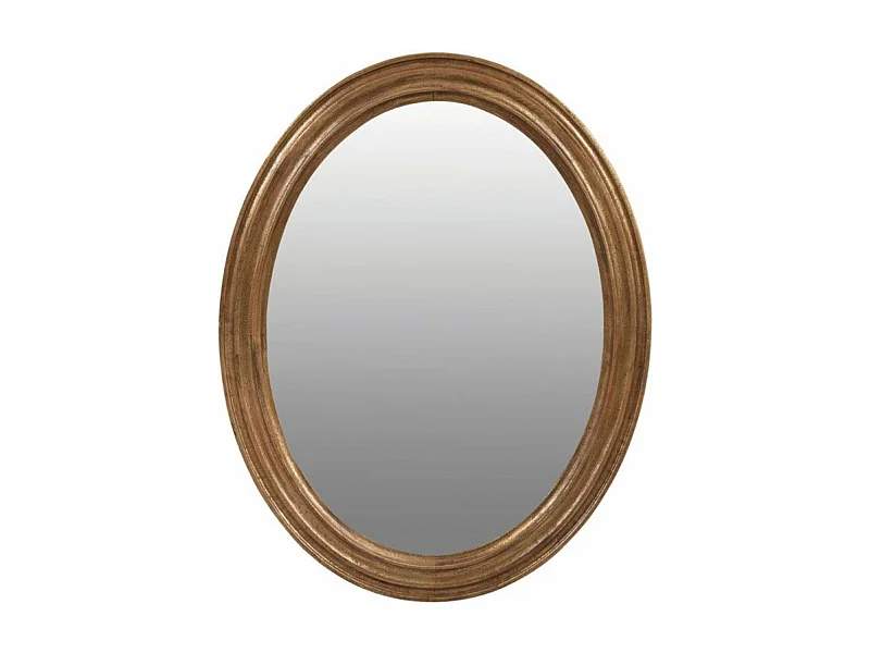 Miroir ovale doré MDF Or - Basique Interior's