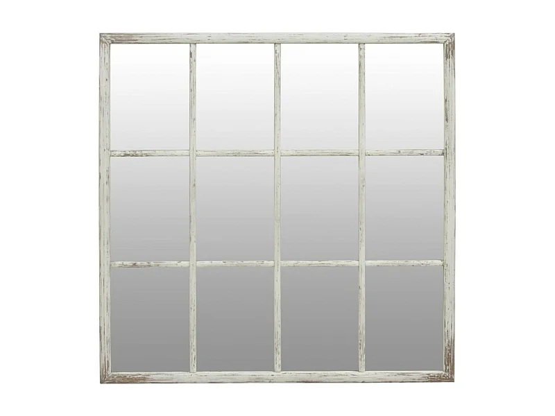 Miroir carré fenêtre Bois Blanc - Ouessant Interior's