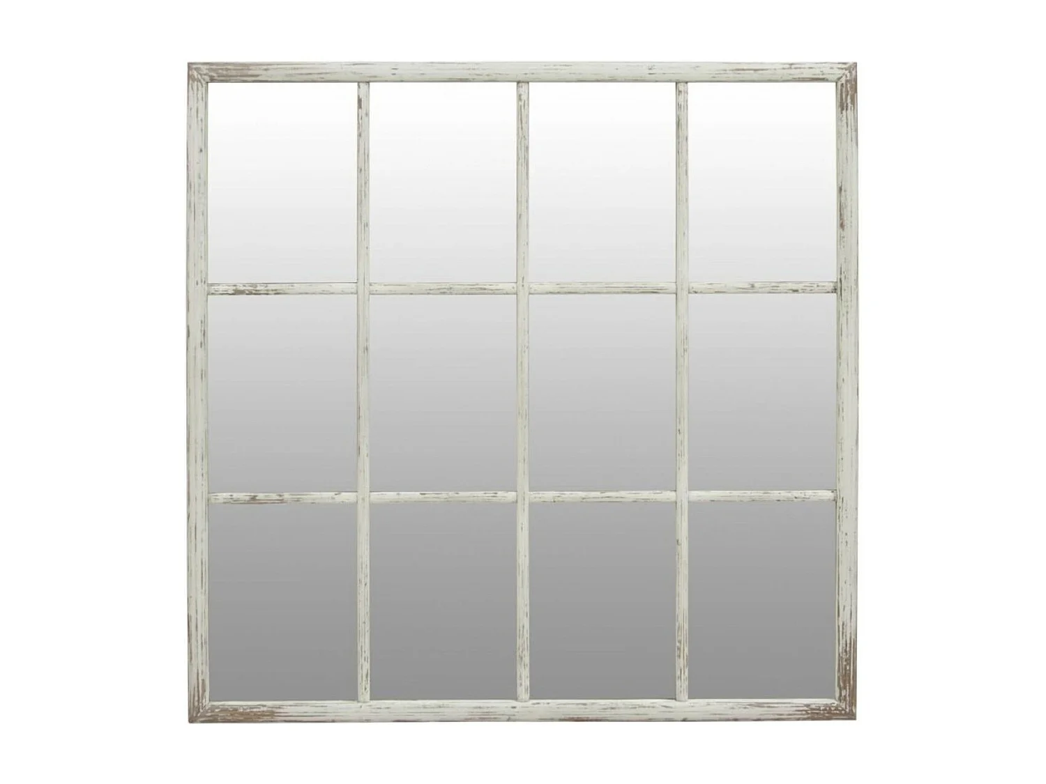 Miroir carré fenêtre Bois Blanc - Ouessant Interior's