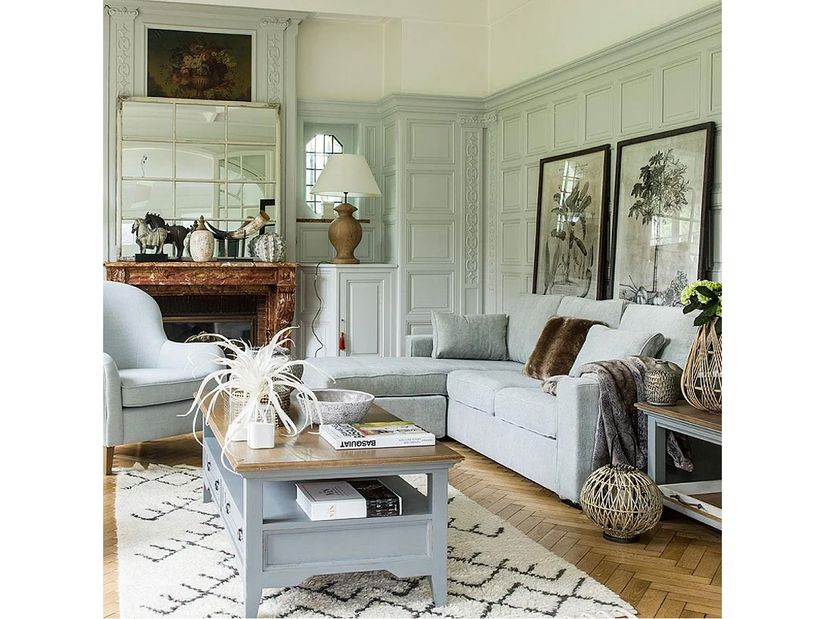 Miroir carré fenêtre Bois Blanc - Ouessant Interior's