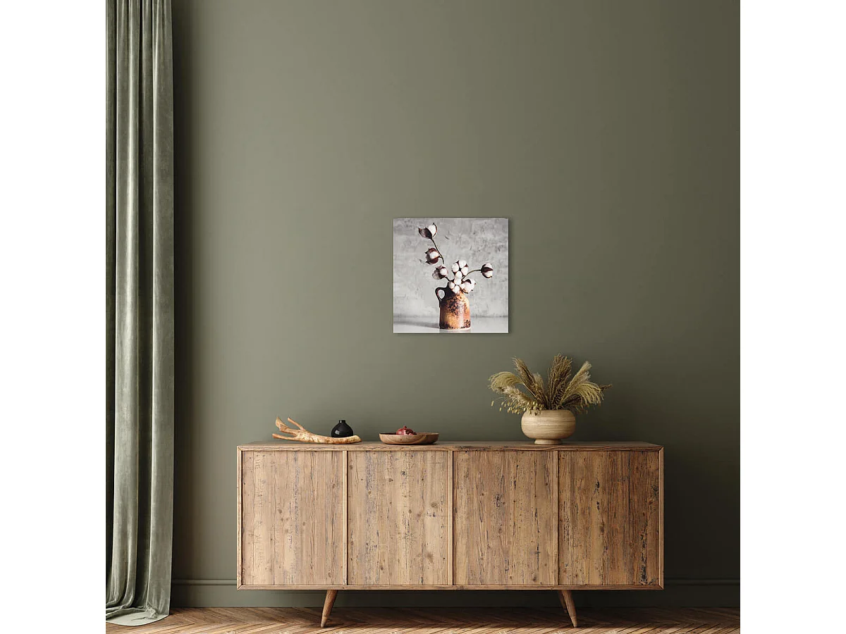 Tableau sur verre cotons 45x45 cm