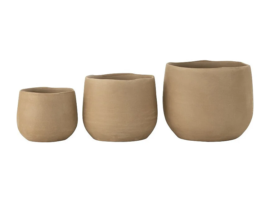 Macetero de cerámica beige 18*18*15 cm