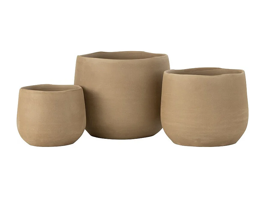 Cache-pot en céramique beige 18*18*15 cm