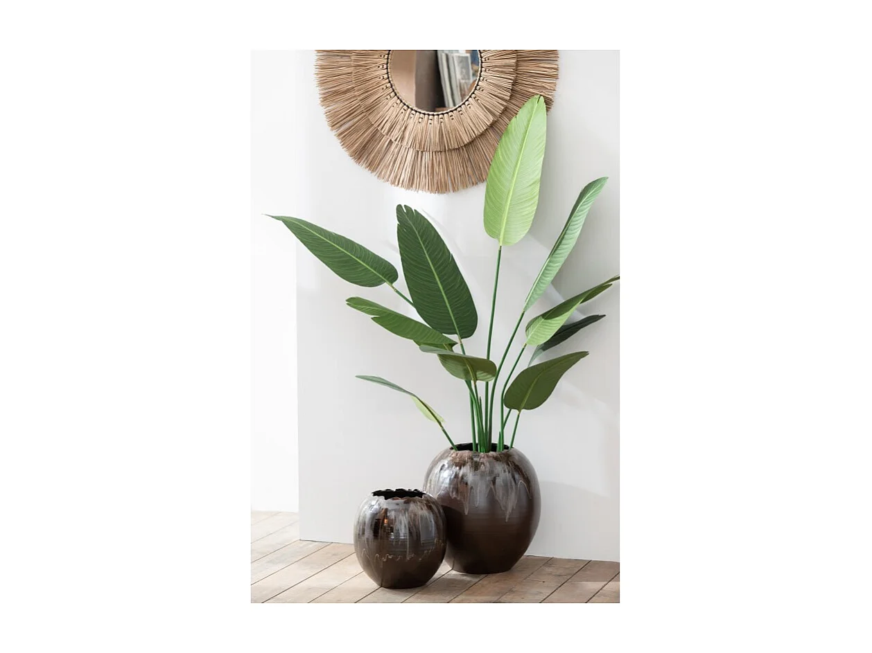 Macetero de cerámica marrón 40*40*40 cm