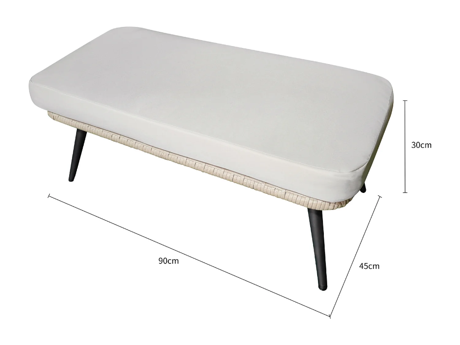 Repose-pieds extérieur avec coussin beige Fiorentino