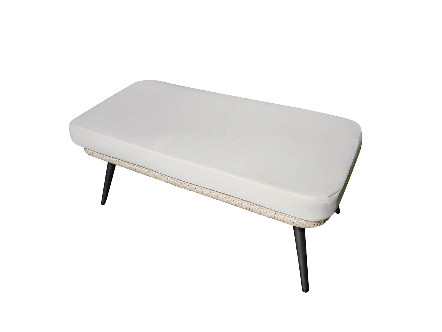 Reposapiés exterior con cojín beige Fiorentino