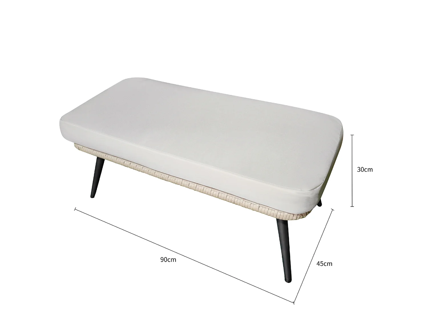 Reposapiés exterior con cojín beige Fiorentino
