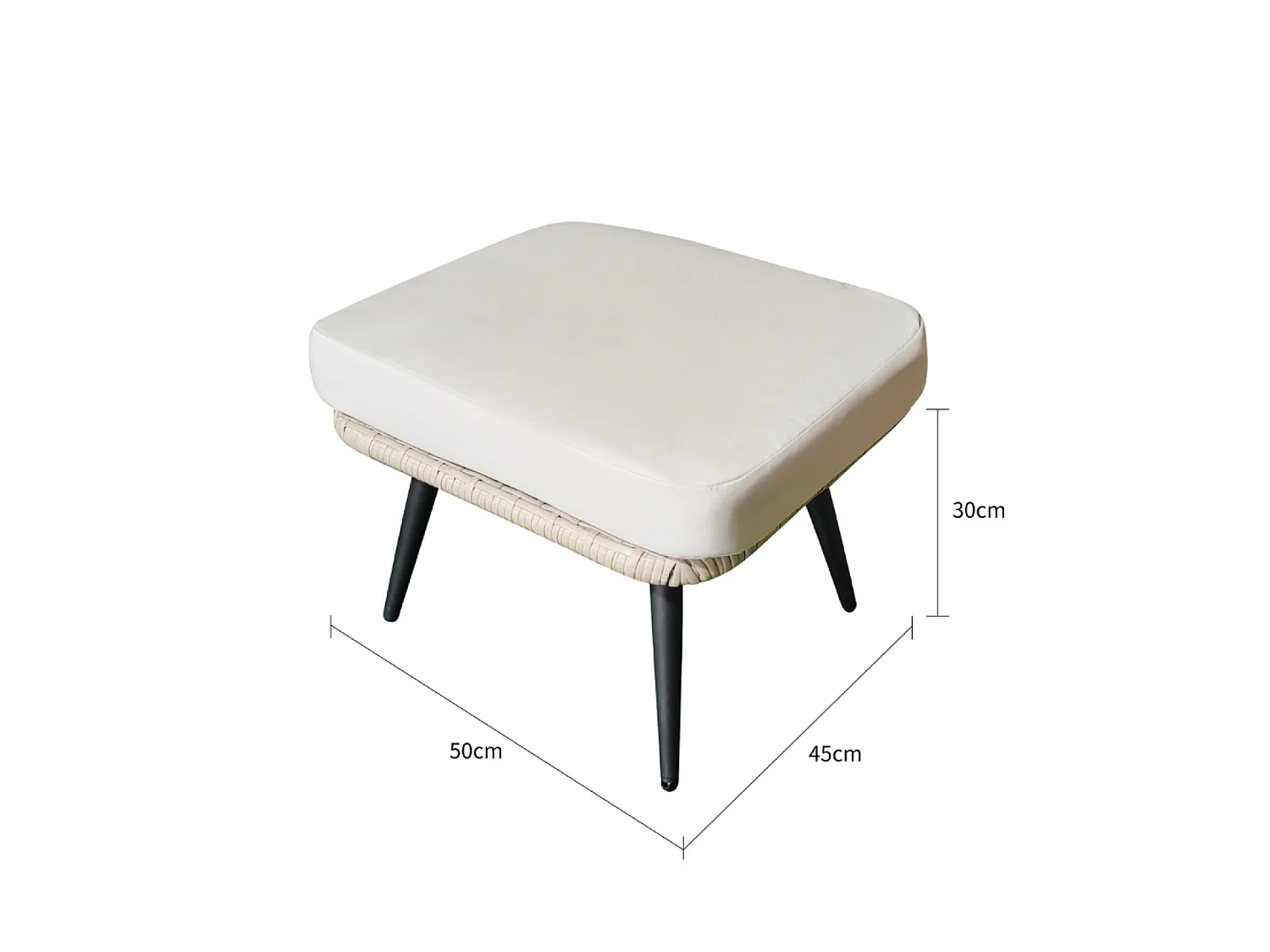 Reposapiés de exterior con cojín beige BELLAVISTA