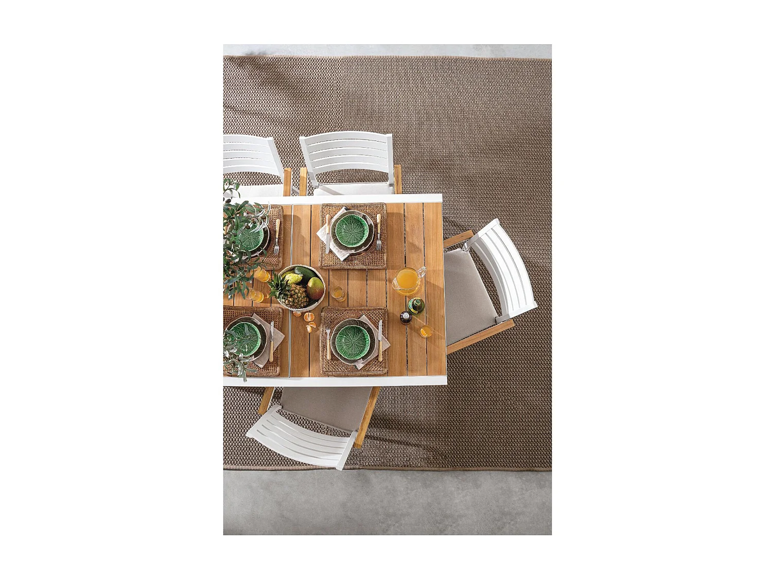 Table à manger de jardin extensible en métal L160/240 - FREJUS