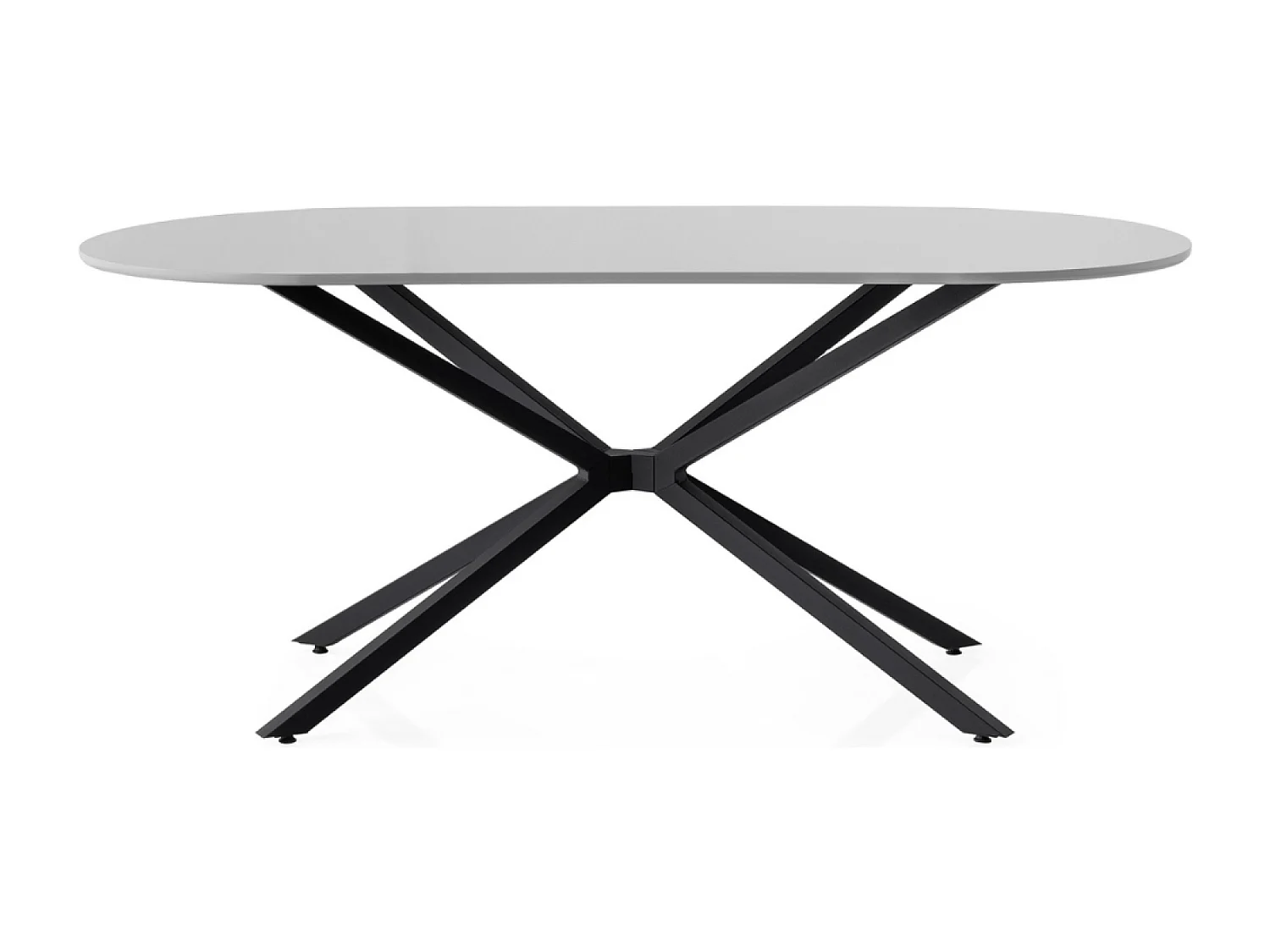 Mesa de jantar para 6 pessoas cinza e preto 180 cm KARVIA - Estilo Contemporâneo Moderno