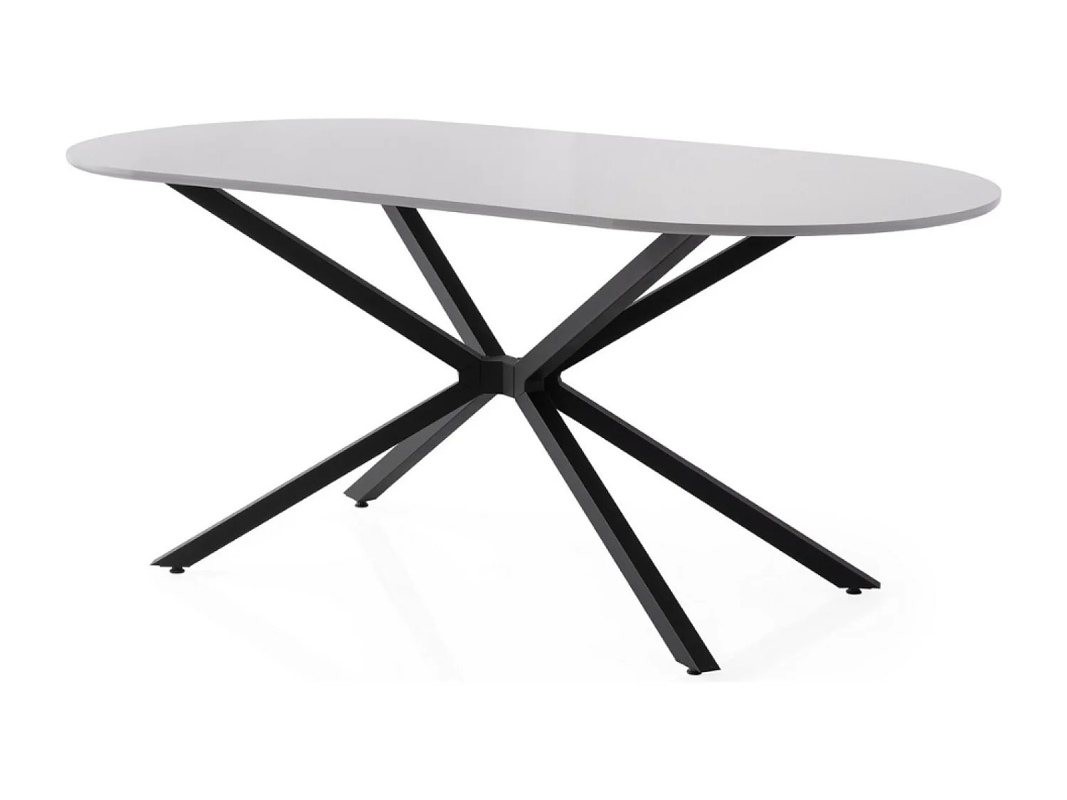 Mesa de jantar para 6 pessoas cinza e preto 180 cm KARVIA - Estilo Contemporâneo Moderno