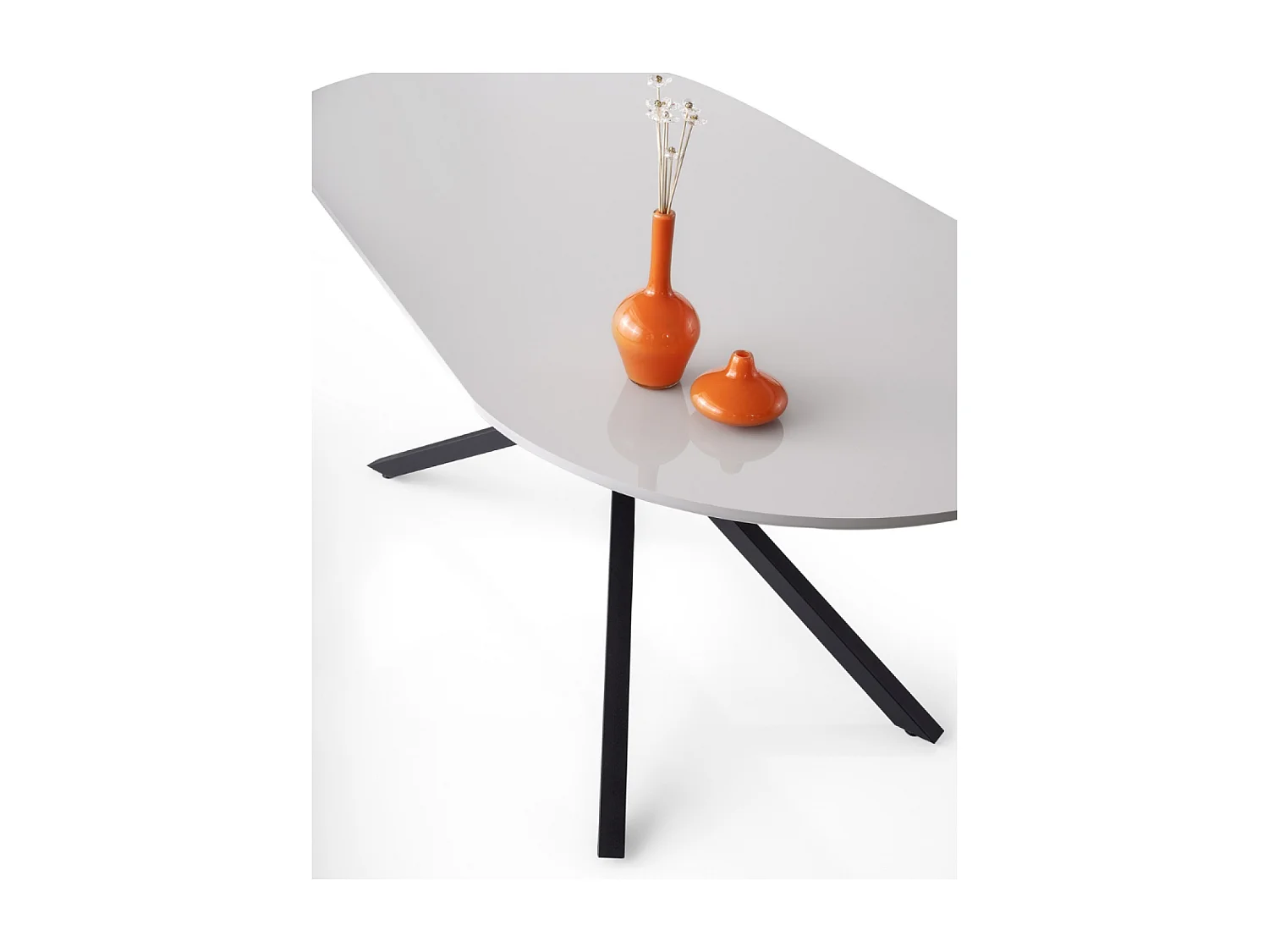 Mesa de jantar para 6 pessoas cinza e preto 180 cm KARVIA - Estilo Contemporâneo Moderno