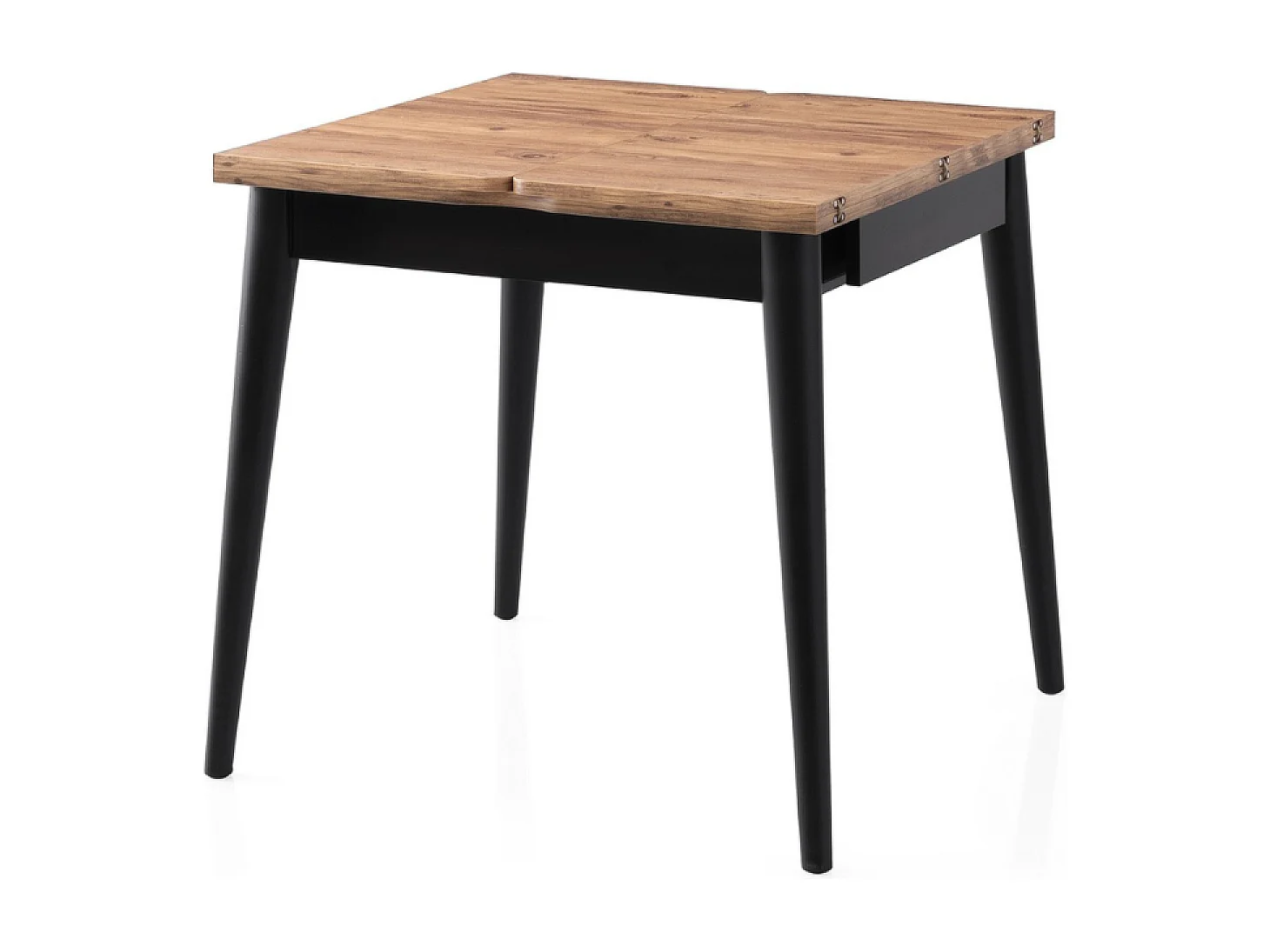 Mesa de jantar extensível para 4 pessoas efeito mármore preto 80 cm estilo industrial