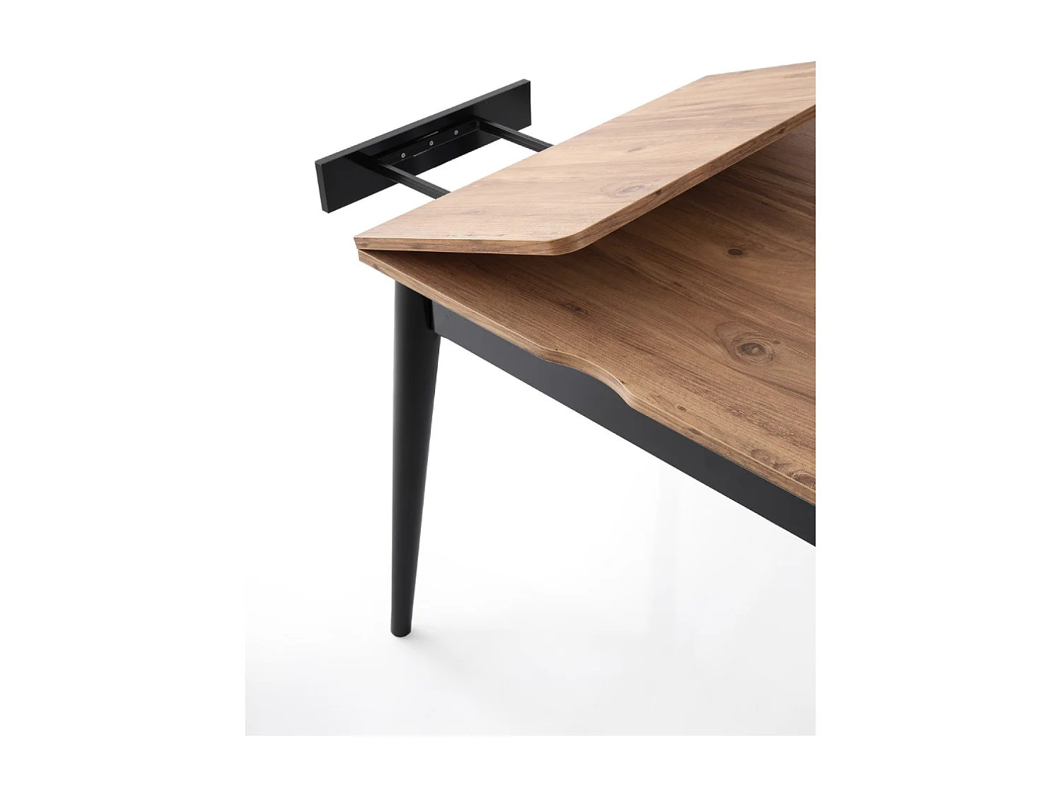 Mesa de jantar extensível para 4 pessoas efeito mármore preto 80 cm estilo industrial