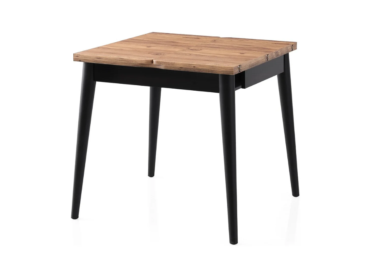 Table à manger extensible 4 personnes style industriel bois et noir 80 cm PALLINI
