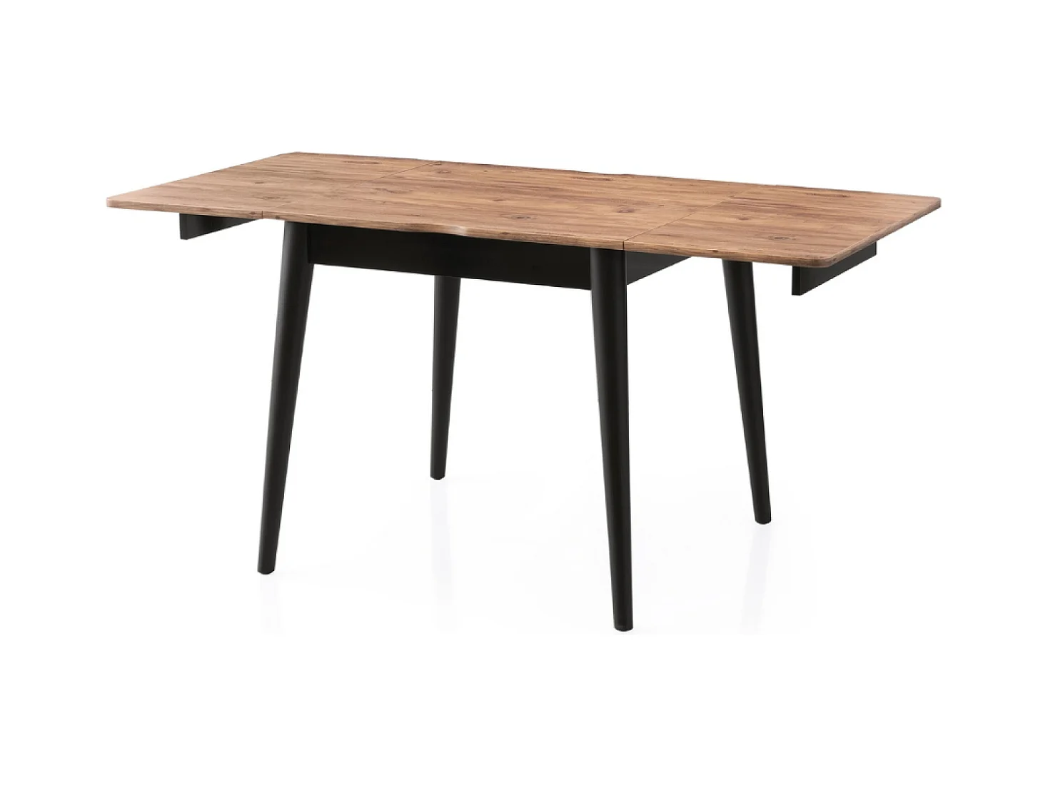 Table à manger extensible 4 personnes style industriel bois et noir 80 cm PALLINI