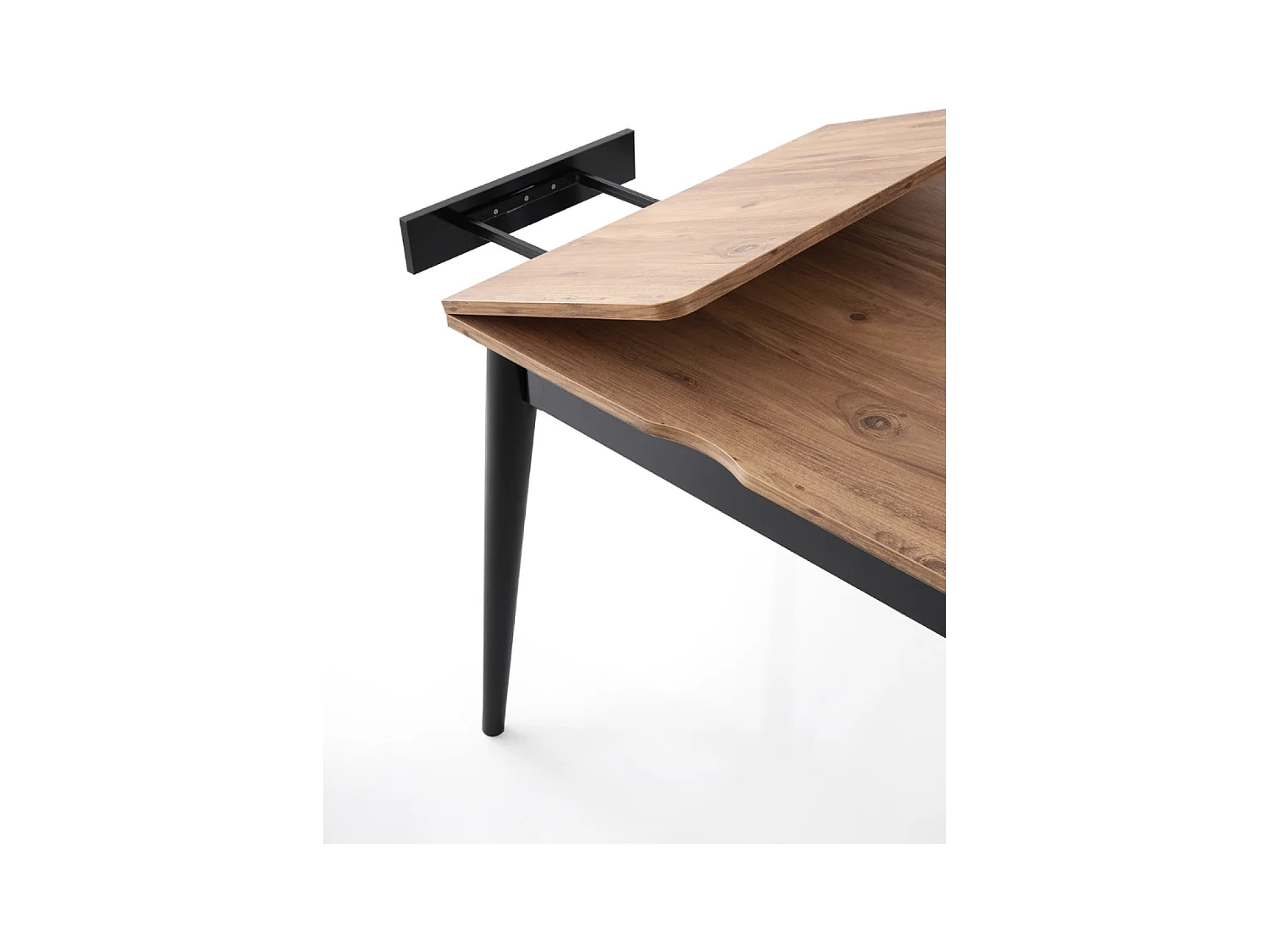 Table à manger extensible 4 personnes style industriel bois et noir 80 cm PALLINI