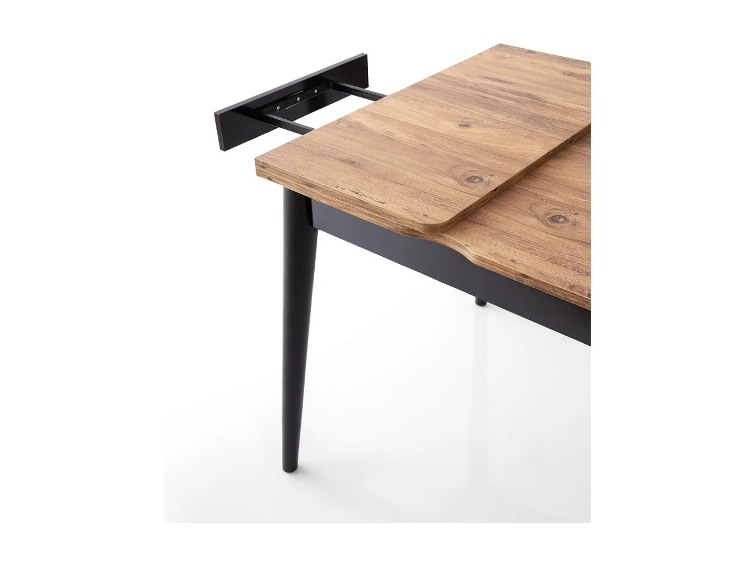 Table à manger extensible 4 personnes style industriel bois et noir 80 cm PALLINI