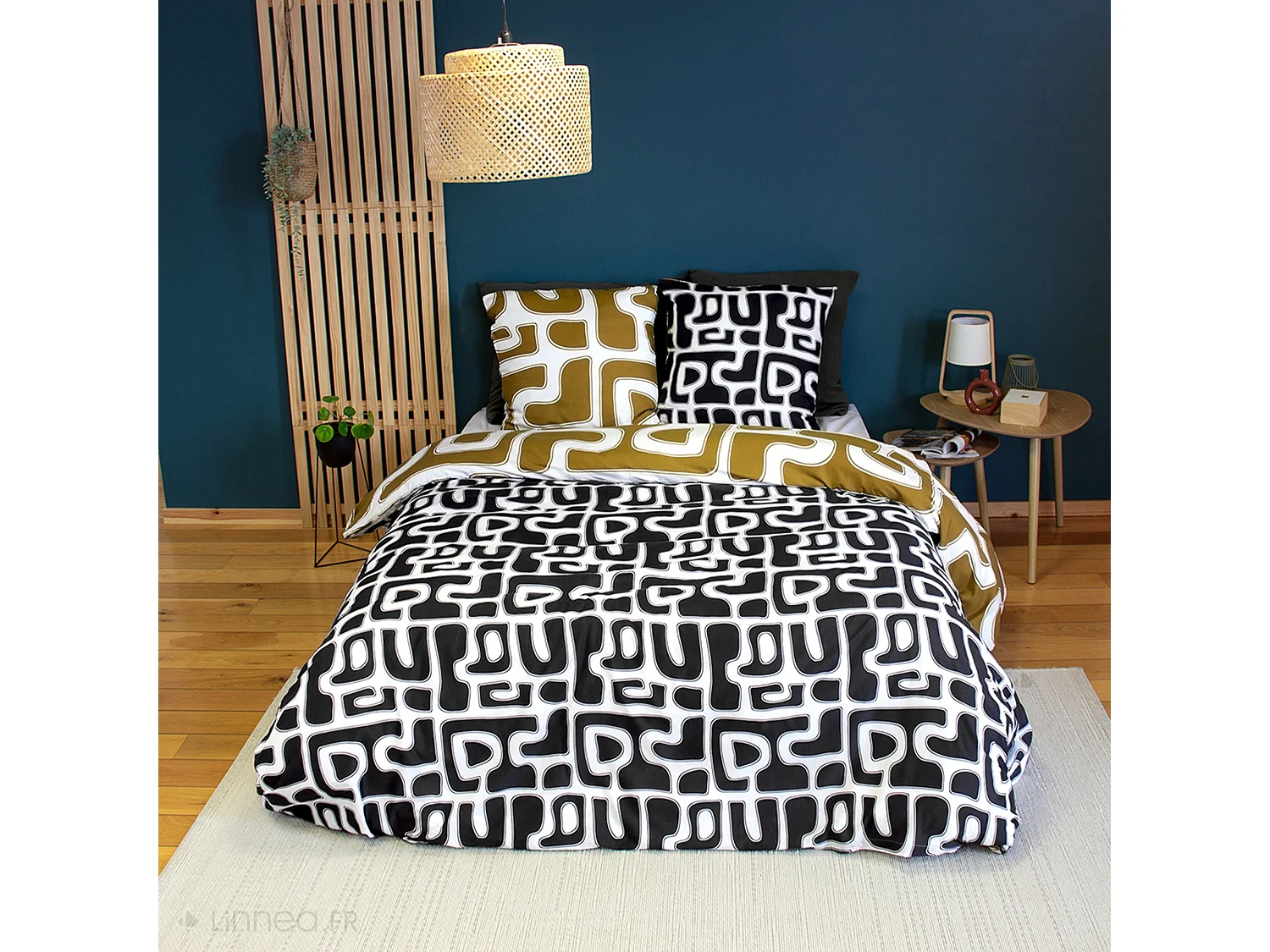 Parure de lit 2 pièces 240x220 cm BAKA microfibre motif abstrait