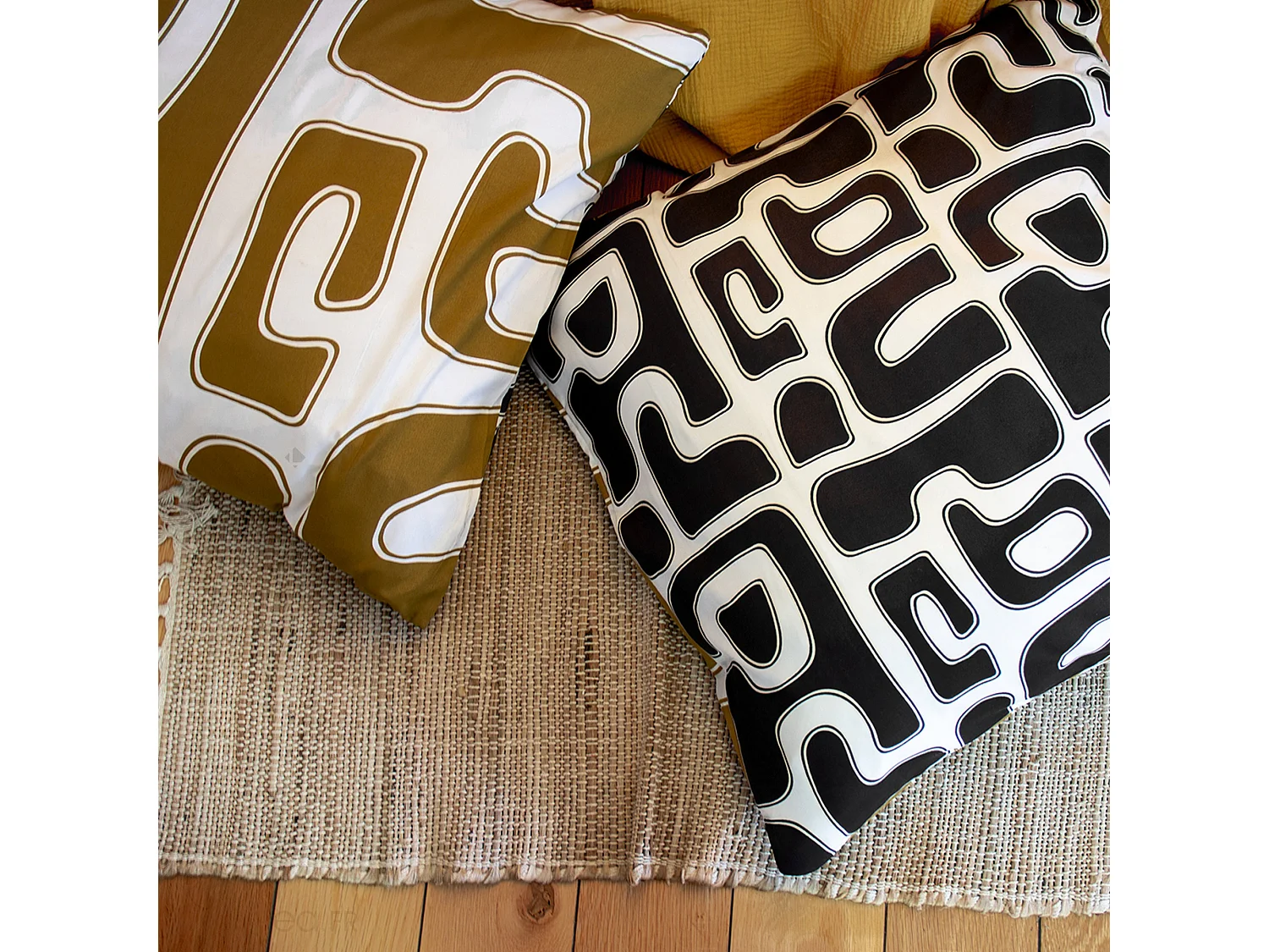 Parure de lit 2 pièces 240x220 cm BAKA microfibre motif abstrait