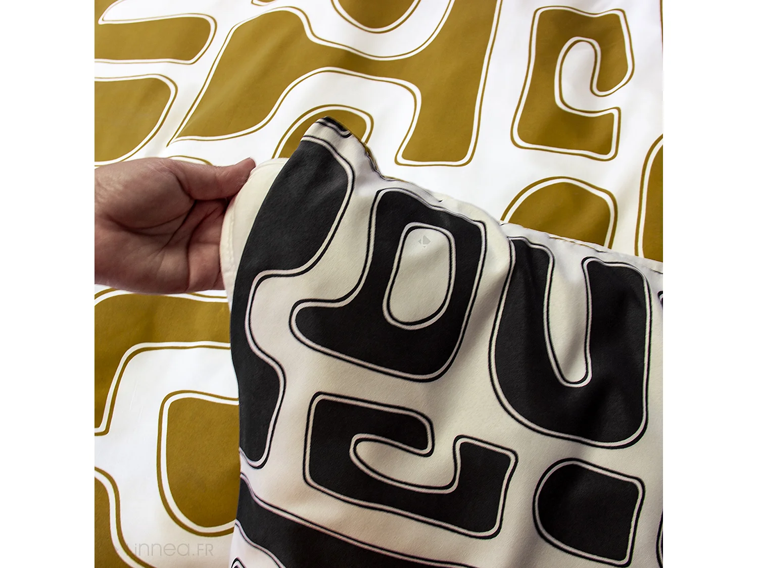 Parure de lit 2 pièces 240x220 cm BAKA microfibre motif abstrait