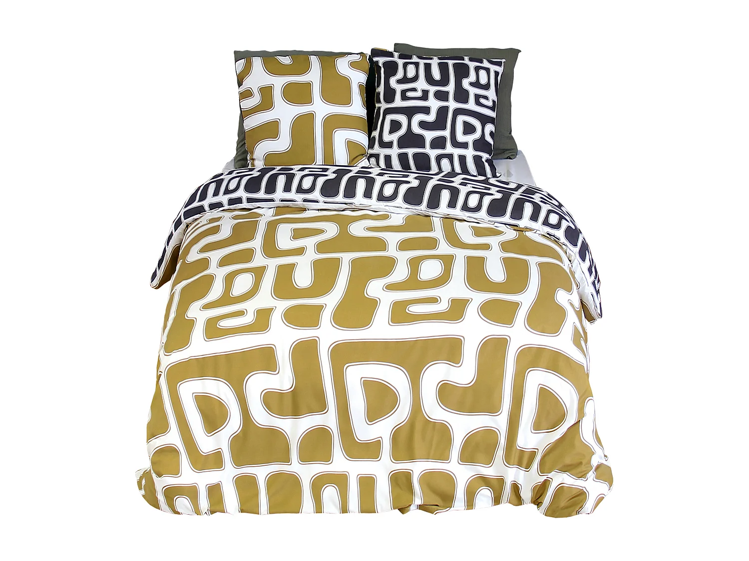 Parure de lit 2 pièces 240x220 cm BAKA microfibre motif abstrait