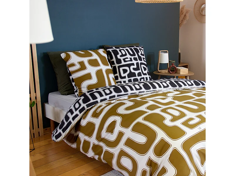 Parure de lit 2 pièces 240x220 cm BAKA microfibre motif abstrait