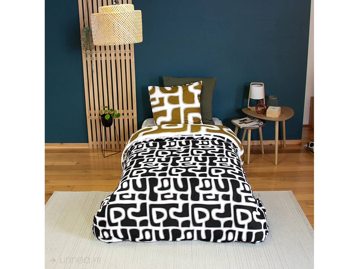 Parure de lit 2 pièces 140x200 cm BAKA 100% microfibre motif abstrait