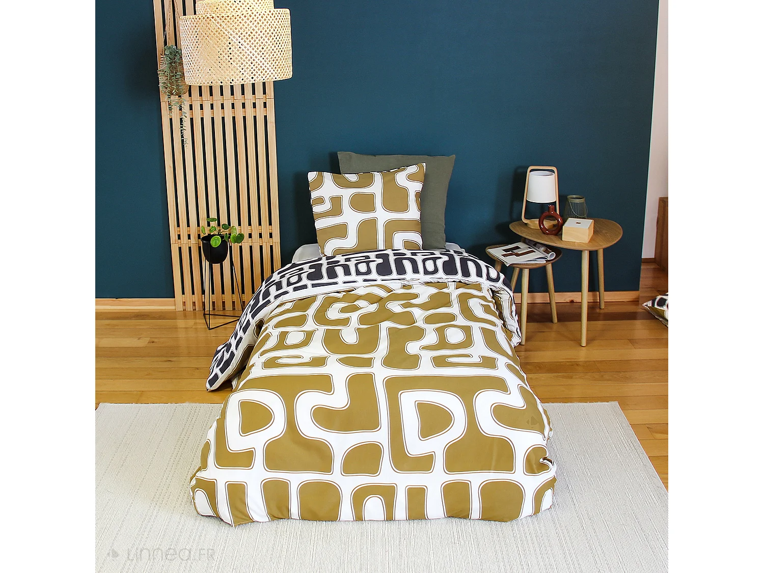 Parure de lit 2 pièces 140x200 cm BAKA 100% microfibre motif abstrait