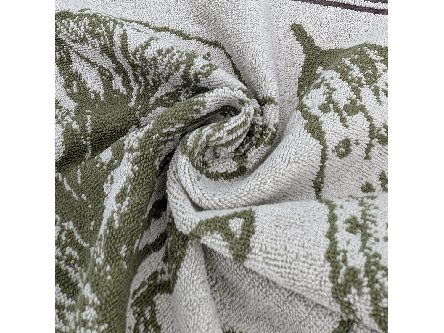 Lot de 2 torchons de cuisine éponge VEG 50x50 cm vert Olive