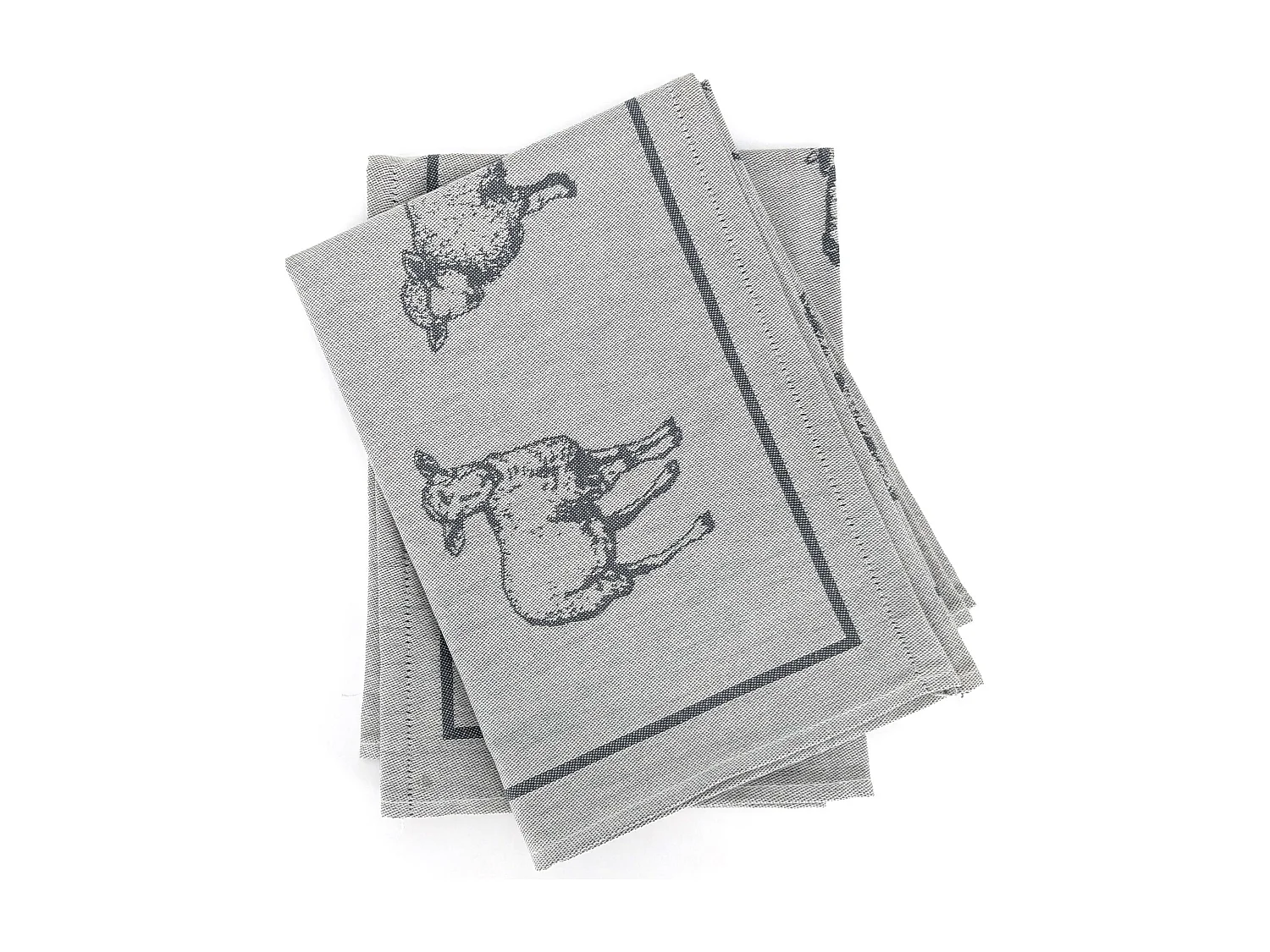 Lot de 2 torchons de cuisine 50x70 cm coton FRIENDS motif moutons gris