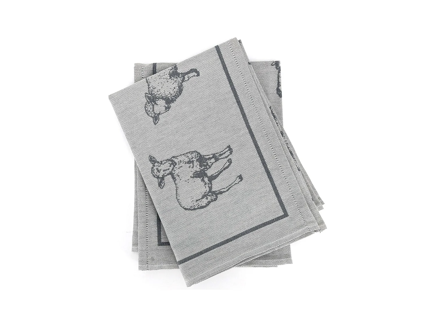 Lot de 2 torchons de cuisine 50x70 cm coton FRIENDS motif moutons gris