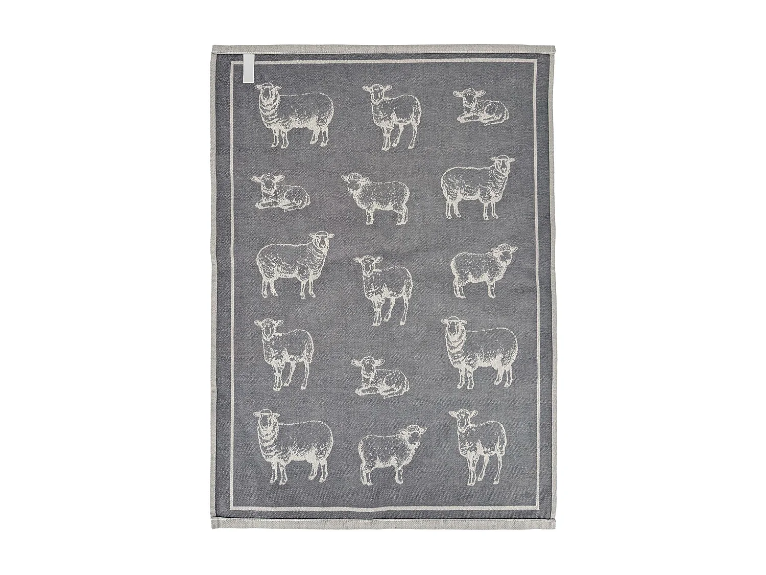 Lot de 2 torchons de cuisine 50x70 cm coton FRIENDS motif moutons gris