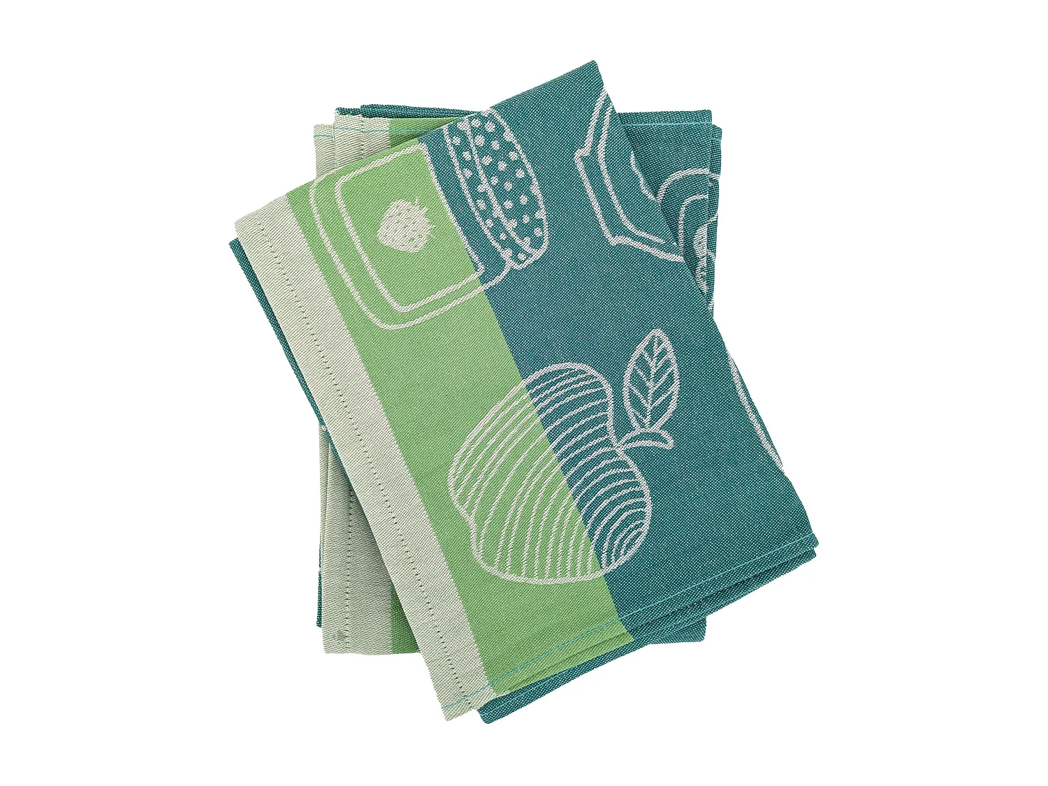 Lot de 2 torchons de cuisine toile FRUITFUL 50x70 cm vert Menthe